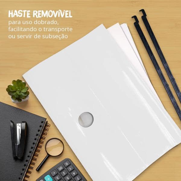 Pasta Suspensa Colorida Plastificada Home Office com Visor Etiqueta E Grampo Plástico Fixador, Branco, Dello - PT 6 UN