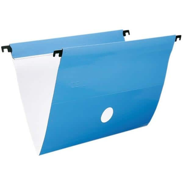 Pasta Suspensa Colorida Plastificada Home Office com Visor Etiqueta e Grampo Plástico Fixador, Azul Claro, Dello - PT 6 UN