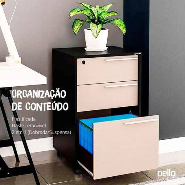 Pasta Suspensa Colorida Plastificada Home Office com Visor Etiqueta e Grampo Plástico Fixador, Azul Claro, Dello - PT 6 UN