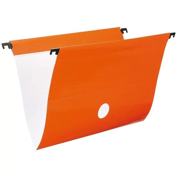 Pasta Suspensa Colorida Plastificada Home Office com Visor Etiqueta e Grampo Plástico Fixador, Laranja, Dello - PT 6 UN