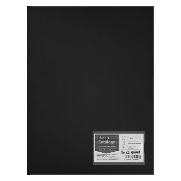 Pasta catálogo com 10 envelopes, ofício, Preto, 2548921, Spiral - PT 1 UN Pasta catálogo com 10 envelopes, ofício, Preto, 2548921, Spiral - PT 1 UN