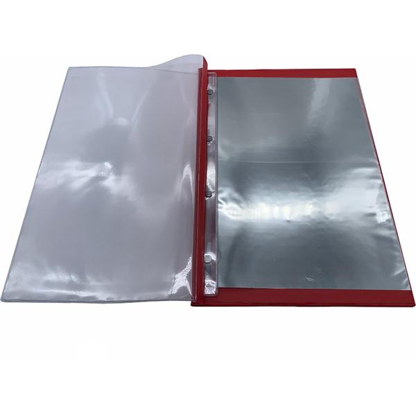 Pasta catálogo com frente transparente, 10 envelopes, Vermelha, A4, 7615, Plastpark - PC 1 UN