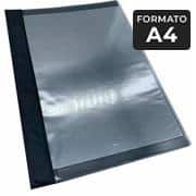 Pasta catálogo com frente transparente, 10 envelopes, Preto, A4, 7616, Plastpark - PC 1 UN