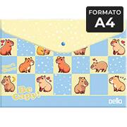 Pasta documento A4 fecho botão, Capivara, Be Capy, Azul, Dello - PT 1 UN Pasta documento A4 fecho botão, Capivara, Be Capy, Azul, Dello - PT 1 UN