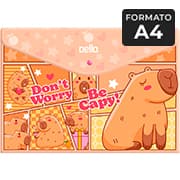 Pasta documento A4 fecho botão, Capivara, Be Capy, Laranja, Dello - PT 1 UN Pasta documento A4 fecho botão, Capivara, Be Capy, Laranja, Dello - PT 1 UN