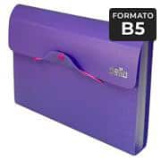 Pasta sanfonada B5, 12 divisórias, Fullcolor, Roxo, 6106.R.001, Dello - PT 1 UN