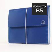 Pasta sanfonada plástica B5, com 12 divisórias, Azul, PAL- 01151, Plascony - PC 1 UN