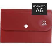 Pasta sanfonada plástica A6, com 12 divisórias, Marsala, PAL-01138, Plascony - PC 1 UN