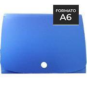 Pasta documento, fecho em botão metálico, A6, Azul, PAL- 01134, Plascony - PC 1 UN