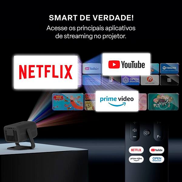 Projetor multimídia Ansi Lúmens, Smart 300, Full HD, HDMI, USB, Bluetooth, P2, PJ300N, Multi - CX 1 UN Projetor multimídia Ansi Lúmens, Smart 300, Full HD, HDMI, USB, Bluetooth, P2, PJ300N, Multi - CX 1 UN