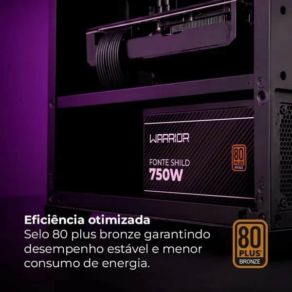Fonte ATX Shild 750w c/ cooler preto GM102 Warrior CX 1 UN Fonte ATX Shild 750w c/ cooler preto GM102 Warrior CX 1 UN