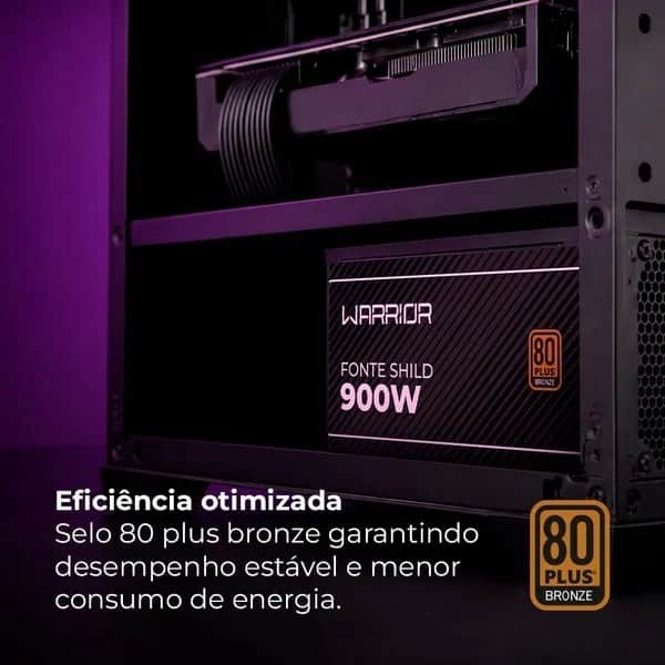 Fonte ATX Shild 900w c/ cooler preto GM103 Warrior CX 1 UN Fonte ATX Shild 900w c/ cooler preto GM103 Warrior CX 1 UN