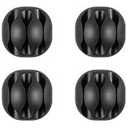 Organizador para cabos e fios adesivo, para 3 cabos, preto, Vex - BT 4 UN