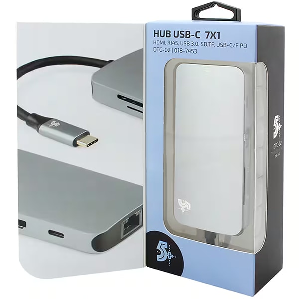 Hub usb-c HDMI 7 em 1 7453 5+ BT 1 UN