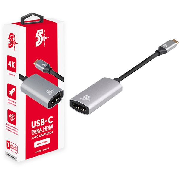 Adaptador USB-C p/ HDMI 4k femea 7455 5+ BT 1 UN