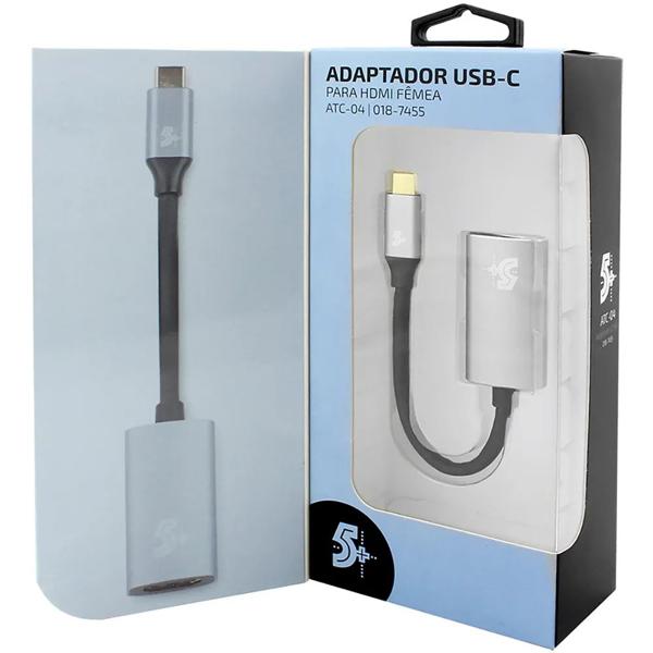 Adaptador USB-C p/ HDMI 4k femea 7455 5+ BT 1 UN