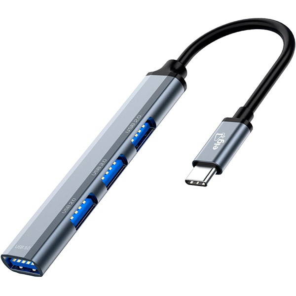 Hub USB-C 4 portas 3.0, Preto, HUB41A, Elg - CX 1 UN