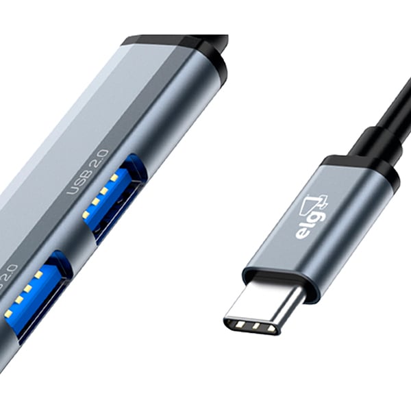 Hub USB-C 4 portas 3.0, Preto, HUB41A, Elg - CX 1 UN