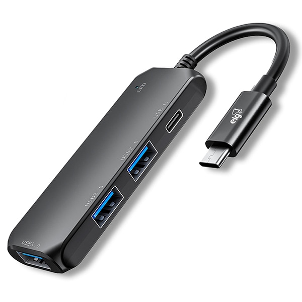 Hub USB-C 4 portas 3.0, Cinza, HUB41C, Elg - CX 1 UN