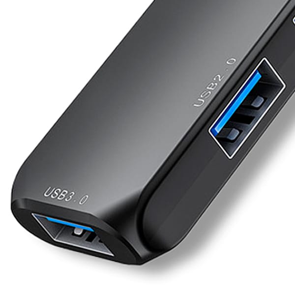 Hub USB-C 4 portas 3.0, Cinza, HUB41C, Elg - CX 1 UN