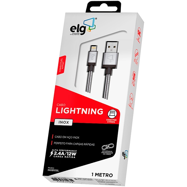 Cabo USB para lightning, 1 Metro, INX810SL, Elg - CX 1 UN