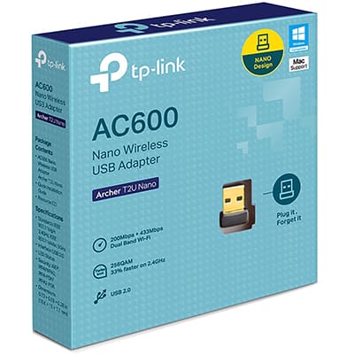 Adaptador wireless Dual Band nano usb AC 600Mbps T2UNANO Tp Link CX 1 UN