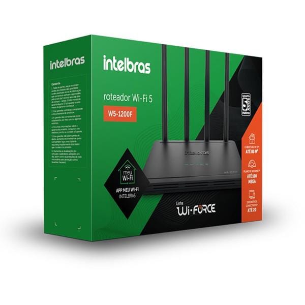 Roteador WiFi 5 Dual-Band AC1200 4 portas Fast Ethernet, W5-1200F, Intelbras - CX 1 UN