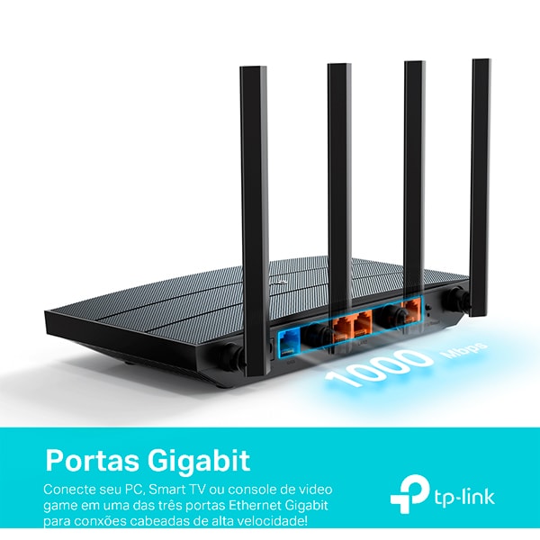 Roteador wireless, Gigabit, Dual band, 4 portas, AX1500, AX12 , Tp Link - CX 1 UN