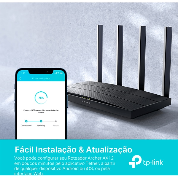 Roteador wireless, Gigabit, Dual band, 4 portas, AX1500, AX12 , Tp Link - CX 1 UN