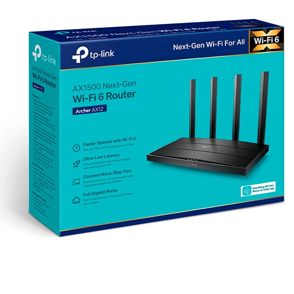 Roteador wireless, Gigabit, Dual band, 4 portas, AX1500, AX12 , Tp Link - CX 1 UN