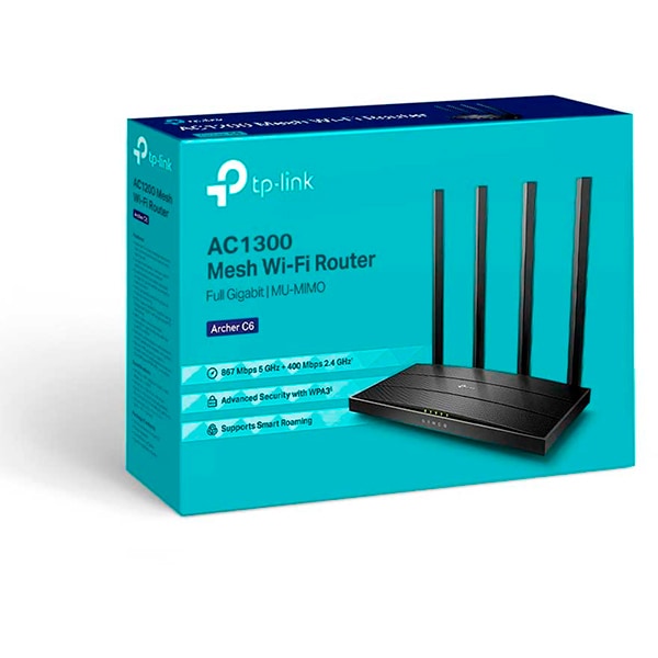 Roteador WiFi 5 Dual-Band AC1300 4 portas Gigabit, Archer C6, TP-Link - CX 1 UN