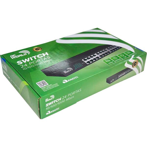 Switch 24 portas, 10/100/1000 Mbps, não gerenciável, DC10008, Adconnect - CX 1 UN