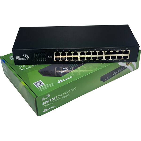 Switch 24 portas, 10/100/1000 Mbps, não gerenciável, DC10008, Adconnect - CX 1 UN