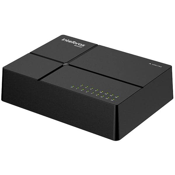 Switch 16 portas 10/100/1000 não gerenciável, S1116F SKD, Intelbras - CX 1 UN Switch 16 portas 10/100/1000 não gerenciável, S1116F SKD, Intelbras - CX 1 UN