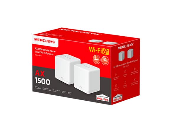 Kit Roteador WiFi Mesh Halo H60X Dual Band, WiFi 6, 3 Portas, AX1500, Mercusys CX 2 UN