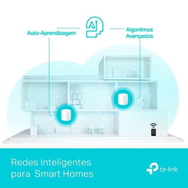 Roteador Mesh Wi-Fi 6 Dual Band, Gigabit, Deco X50 AX3000, Branco, Tp Link - CX 1 UN Roteador Mesh Wi-Fi 6 Dual Band, Gigabit, Deco X50 AX3000, Branco, Tp Link - CX 1 UN