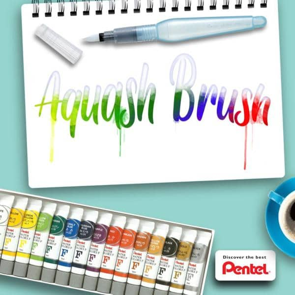 Pincel Aquash Brush Ponta Média, Aquarela, XP-FRH-M6 - Pentel BT 1 UN