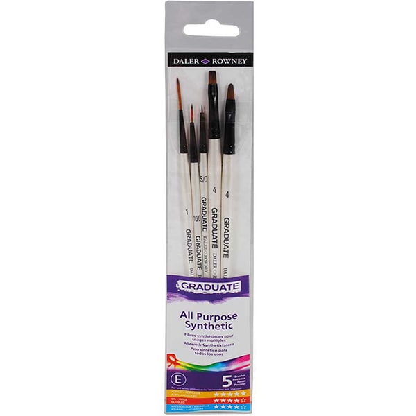 Kit para pintura Graduate, com 5 pincéis, 212550003, Daler Rowney - BT 1 UN