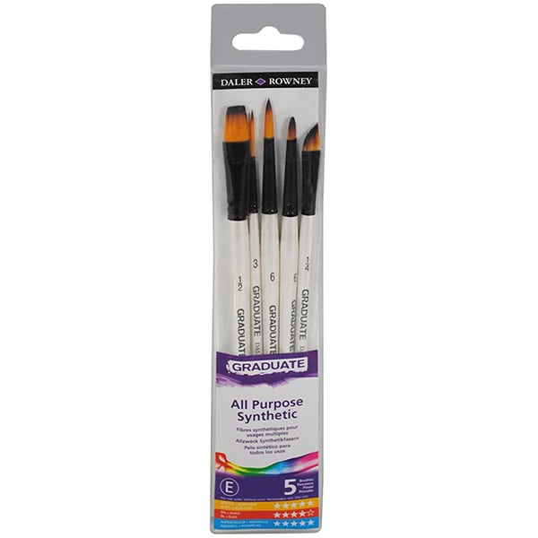 Kit para pintura Graduate, Técnicas úmidas, com 5 pincéis, 212550006, Daler Rowney - BT 1 UN