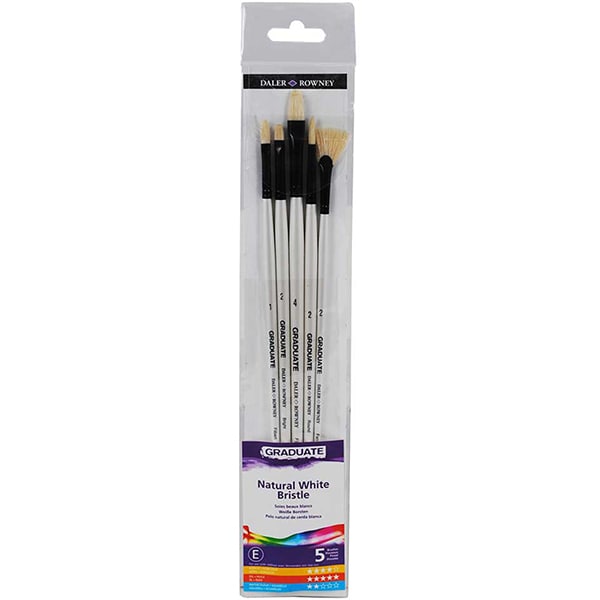 Kit para pintura Graduate, Cabo Longo, com 5 pincéis, 212551002, Daler Rowney - BT 1 UN