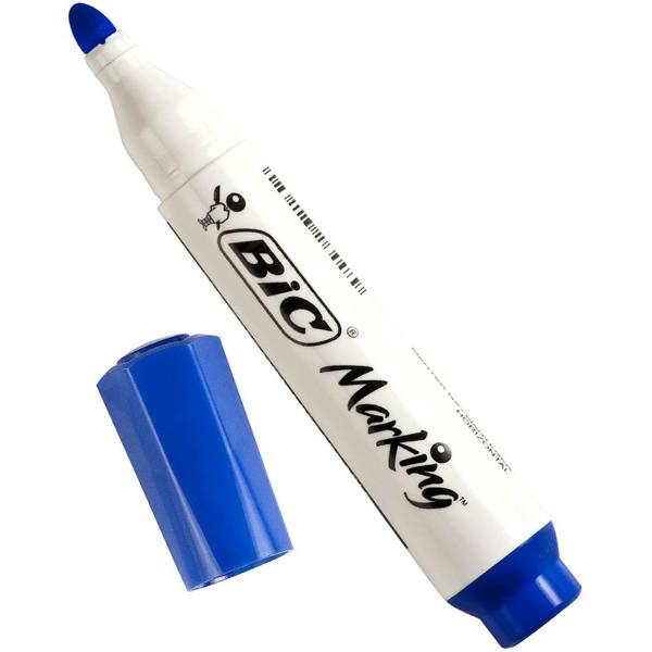 Pincel Marcador Quadro Branco BIC Marking, Azul, Recarregável, Ponta Redonda de 2.0mm, 904205 - BT 1 UN