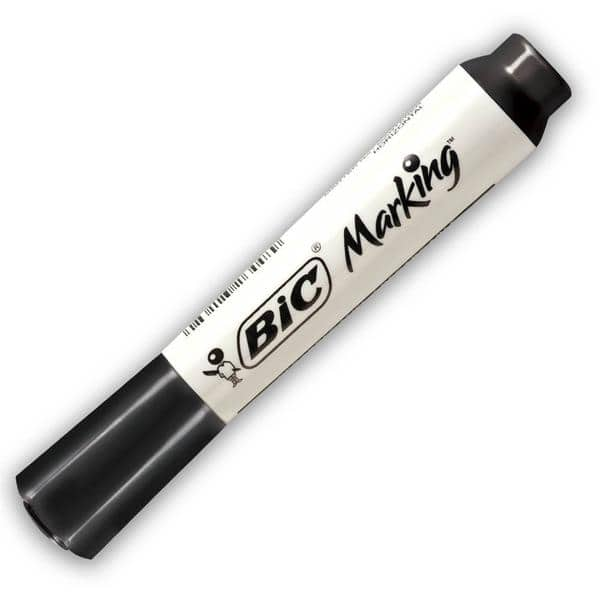 Pincel Marcador Quadro Branco BIC Marking, Preto, Recarregável, Ponta Redonda de 2.0mm, 904204 - BT 1 UN