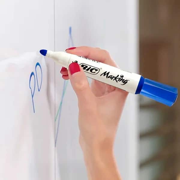 Pincel Marcador Quadro Branco BIC Marking, Preto, Recarregável, Ponta Redonda de 2.0mm, 904204 - BT 1 UN