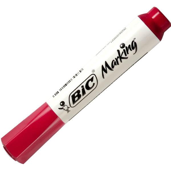 Pincel Marcador Quadro Branco BIC Marking, Vermelho, Recarregável, Ponta Redonda de 2.0mm, 904206 - BT 1 UN