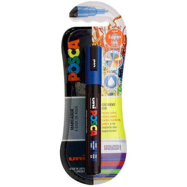 Pincel marcador ponta média Posca azul PC-5M/1 Uniball BT 1 UN