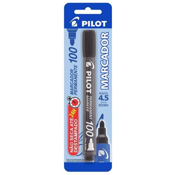 Pincel marcador permanente 4.5mm redondo SCA 100 preto Pilot BT 1 UN