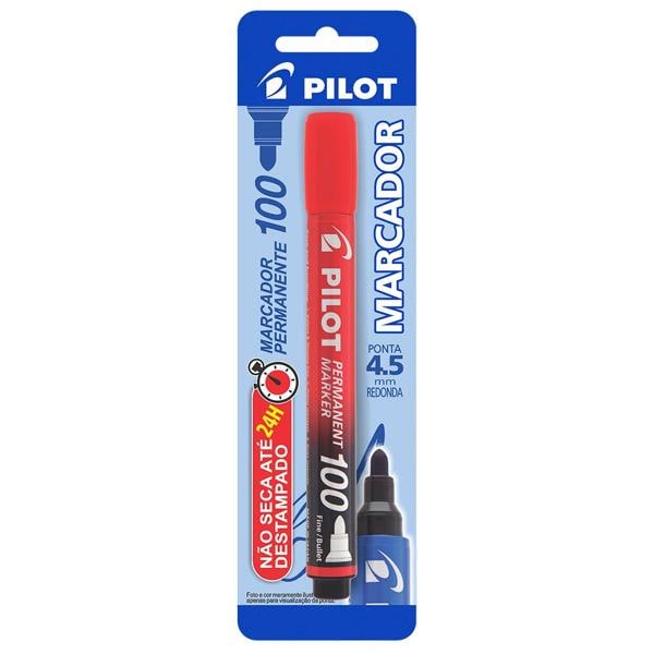 Pincel marcador permanente 4.5mm redondo SCA 100 verm. Pilot BT 1 UN