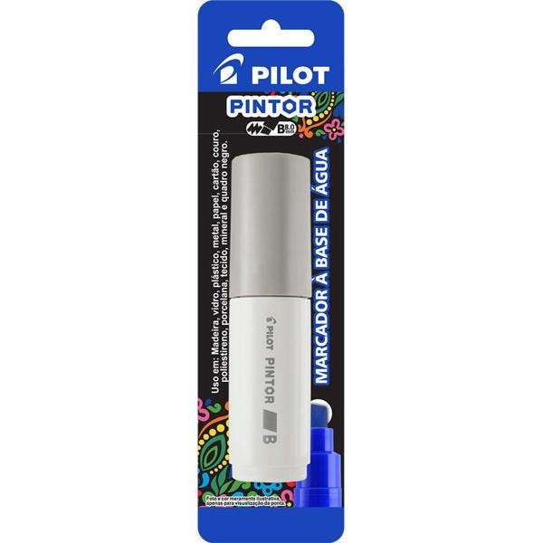 Pincel marcador Pintor ponta grossa 8,0mm prata SW-PT Pilot BT 1 UN