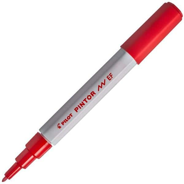 Pincel marcador Pintor ponta extra fina 0,7mm vermelho SW-PT Pilot BT 1 UN