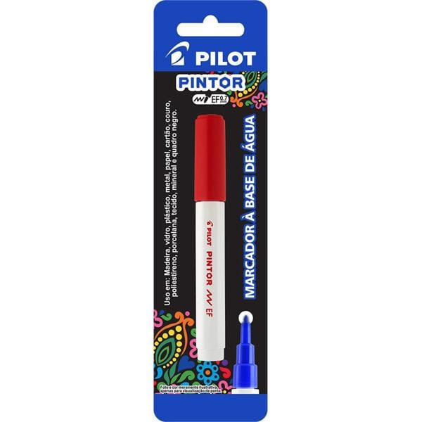 Pincel marcador Pintor ponta extra fina 0,7mm vermelho SW-PT Pilot BT 1 UN